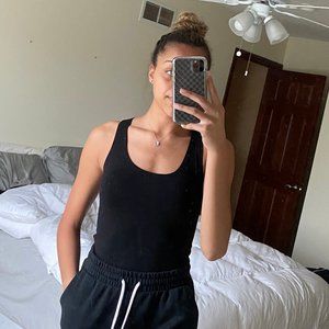 Forever 21 Black Tie Bodysuit